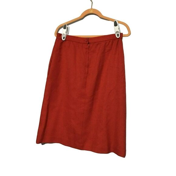David Craig Red Midi A-Line Skirt w/ Pockets - Picture 3 of 6